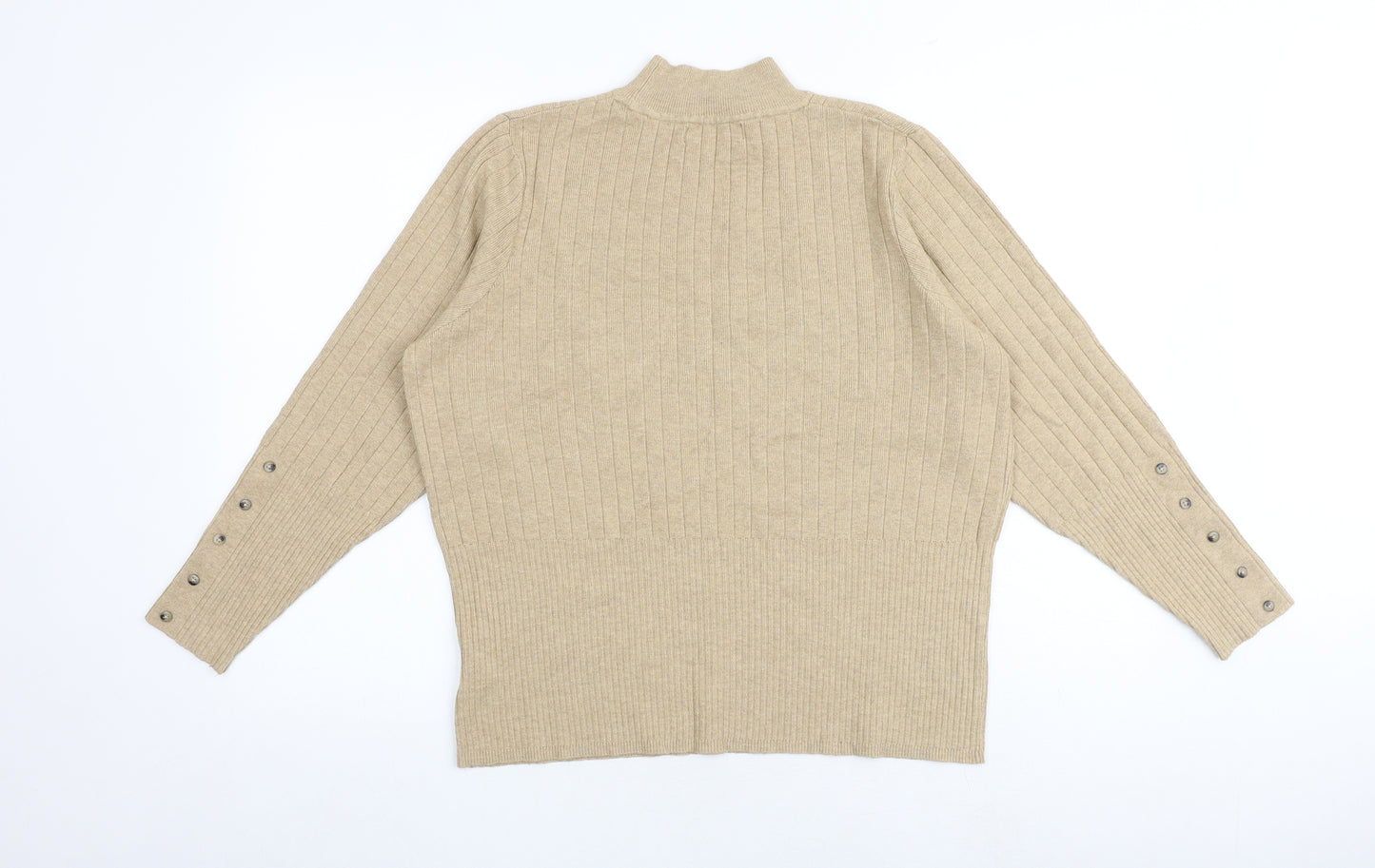 Marks and Spencer Womens Brown High Neck Viscose Pullover Jumper Size 20