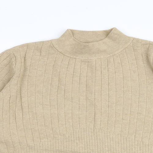 Marks and Spencer Womens Brown High Neck Viscose Pullover Jumper Size 20