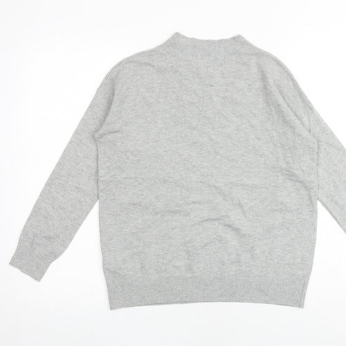 Marks and Spencer Womens Grey V-Neck Viscose Pullover Jumper Size XS