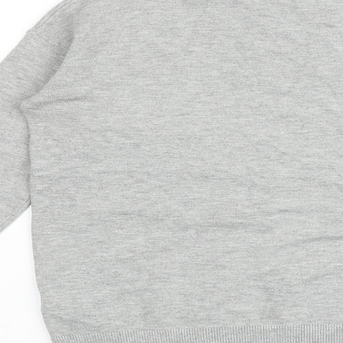 Marks and Spencer Womens Grey V-Neck Viscose Pullover Jumper Size XS