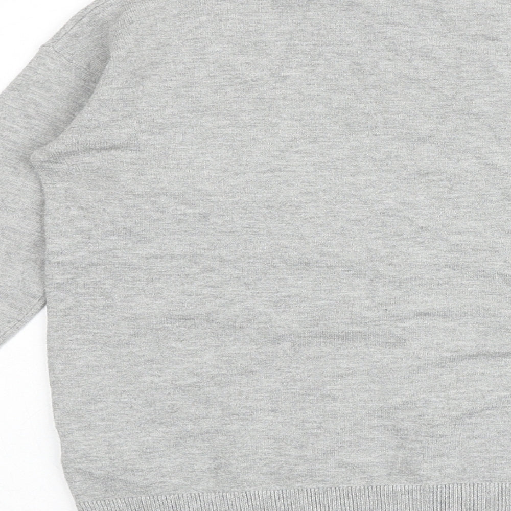 Marks and Spencer Womens Grey V-Neck Viscose Pullover Jumper Size XS