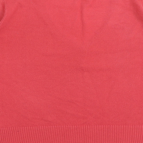 Marks and Spencer Womens Red V-Neck Acrylic Pullover Jumper Size 12