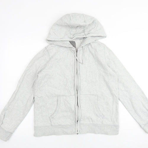 NEXT Womens Grey 100% Cotton Full Zip Hoodie Size 12 Zip