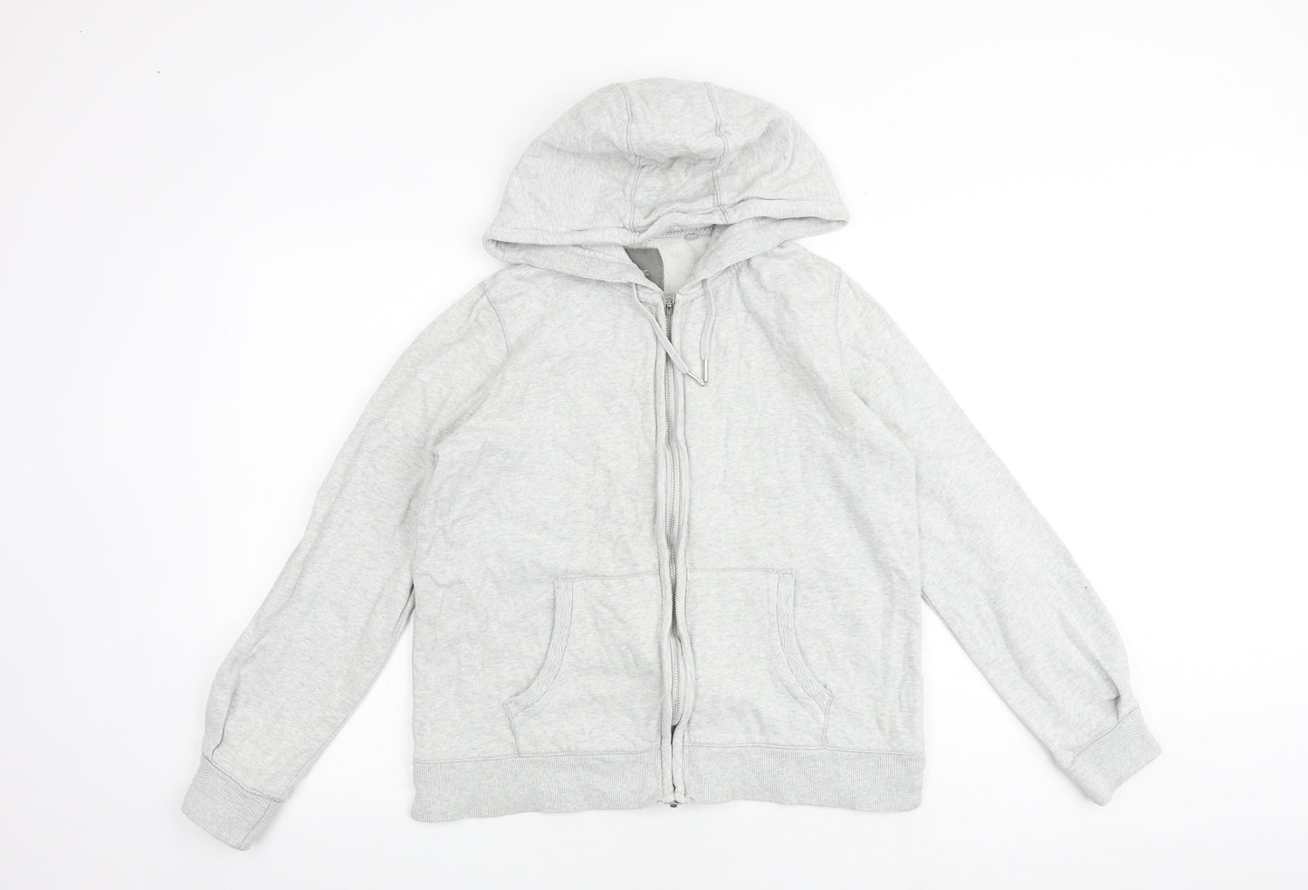 NEXT Womens Grey 100% Cotton Full Zip Hoodie Size 12 Zip