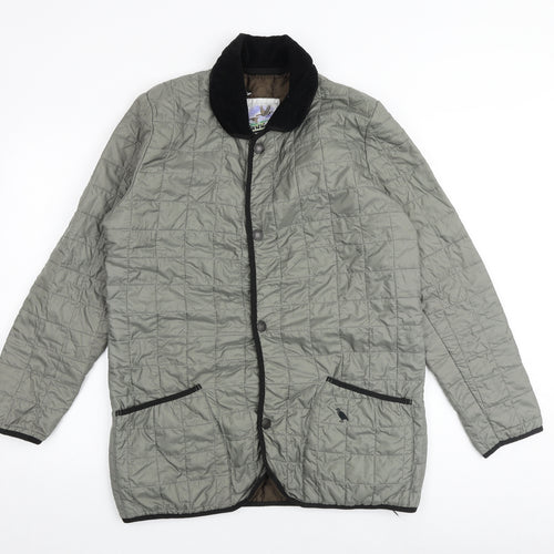 John Partidge Mens Grey Quilted Jacket Size M Snap