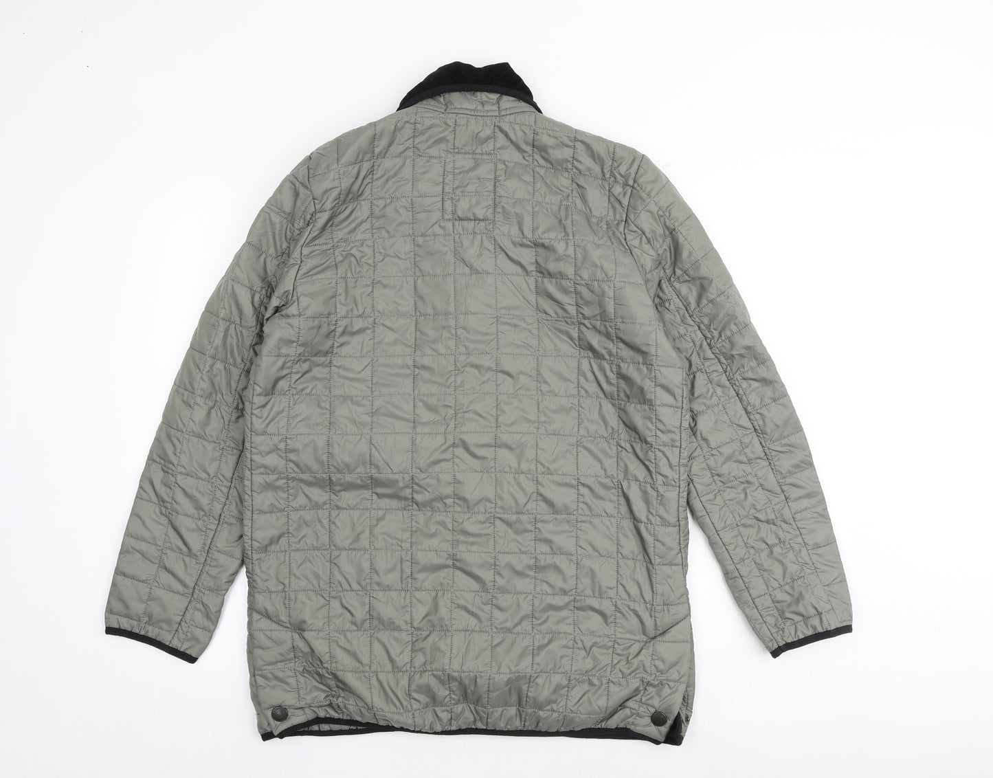 John Partidge Mens Grey Quilted Jacket Size M Snap