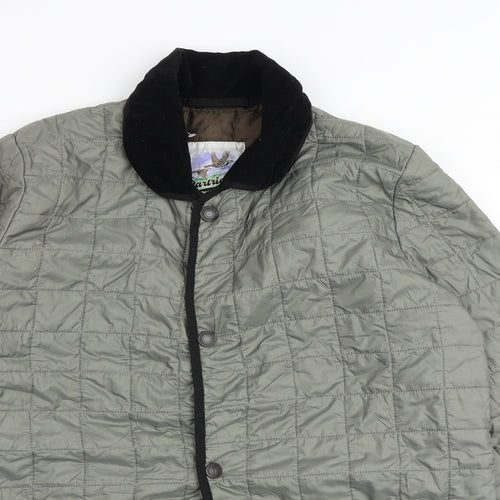 John Partidge Mens Grey Quilted Jacket Size M Snap