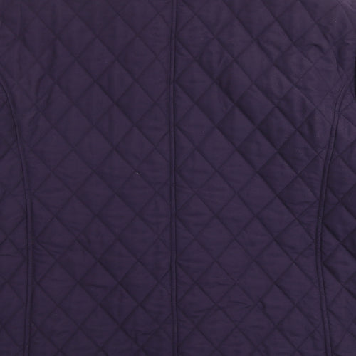 Marks and Spencer Womens Purple Quilted Jacket Size 22 Snap