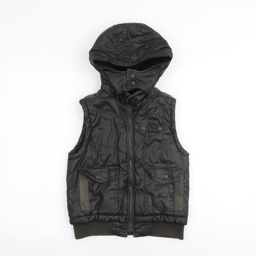 Jean Bourget Boys Brown Gilet Jacket Size 8 Years Zip