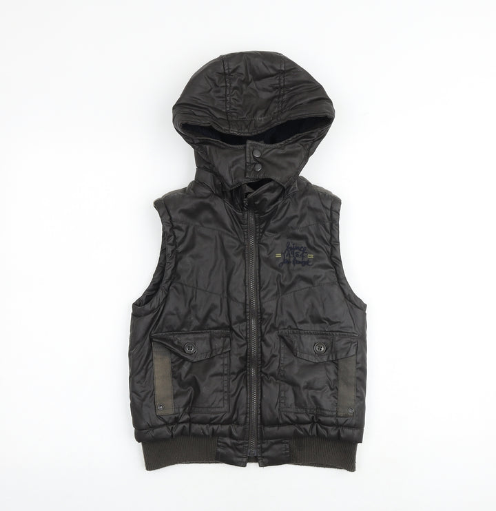 Jean Bourget Boys Brown Gilet Jacket Size 8 Years Zip