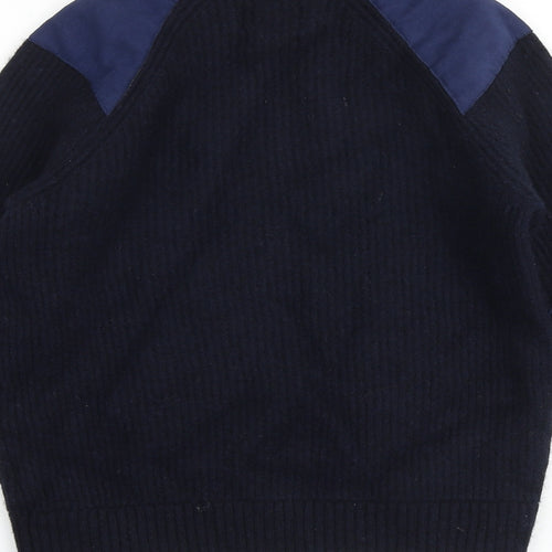 John Partidge Boys Blue Round Neck Wool Pullover Jumper Size M Pullover