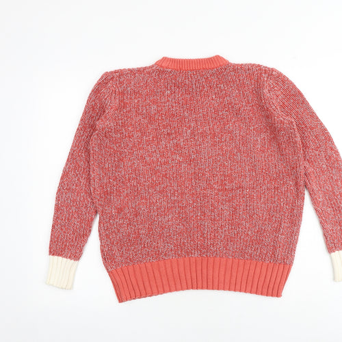 Marks and Spencer Womens Multicoloured Round Neck 100% Cotton Pullover Jumper Size S