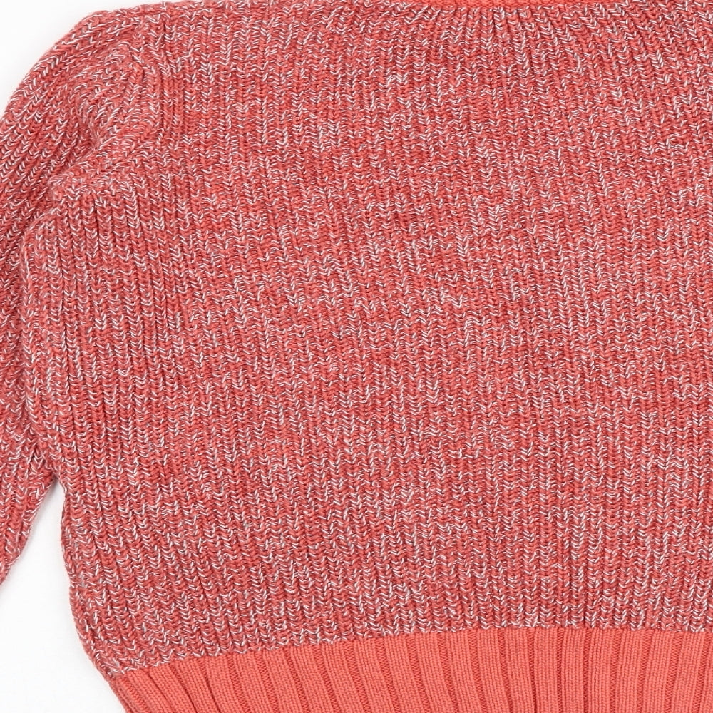 Marks and Spencer Womens Multicoloured Round Neck 100% Cotton Pullover Jumper Size S