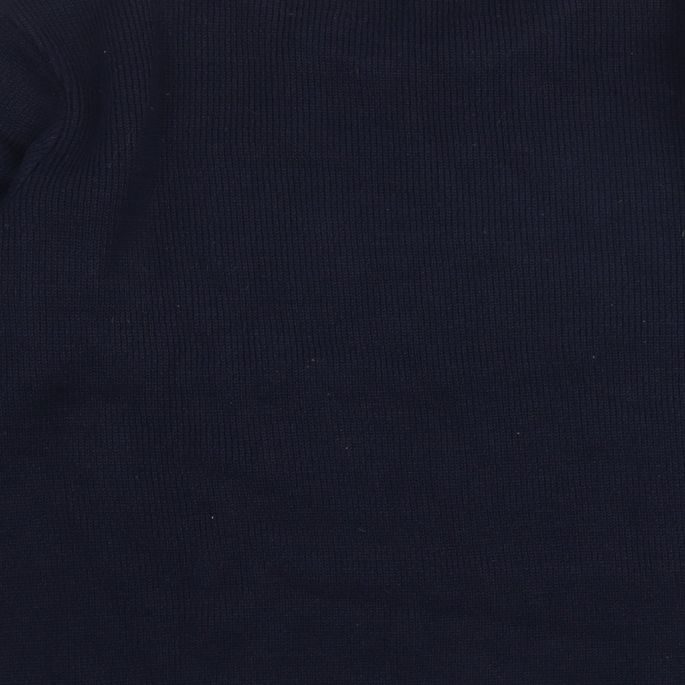 River Island Mens Blue Round Neck Acrylic Pullover Jumper Size L Long Sleeve - Snow Cabin