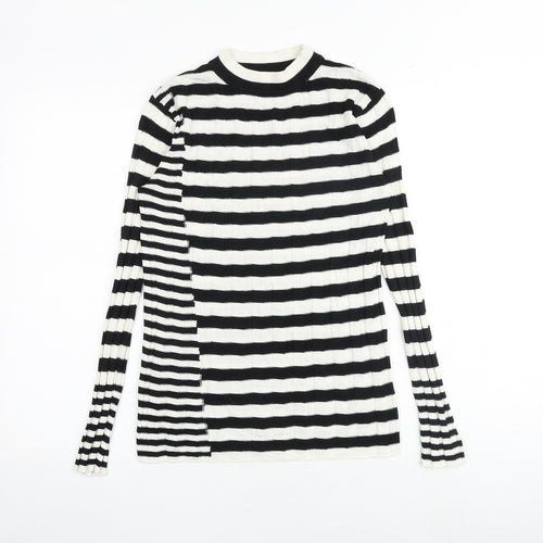 NEXT Womens Multicoloured Round Neck Striped Acrylic Pullover Jumper Size 10