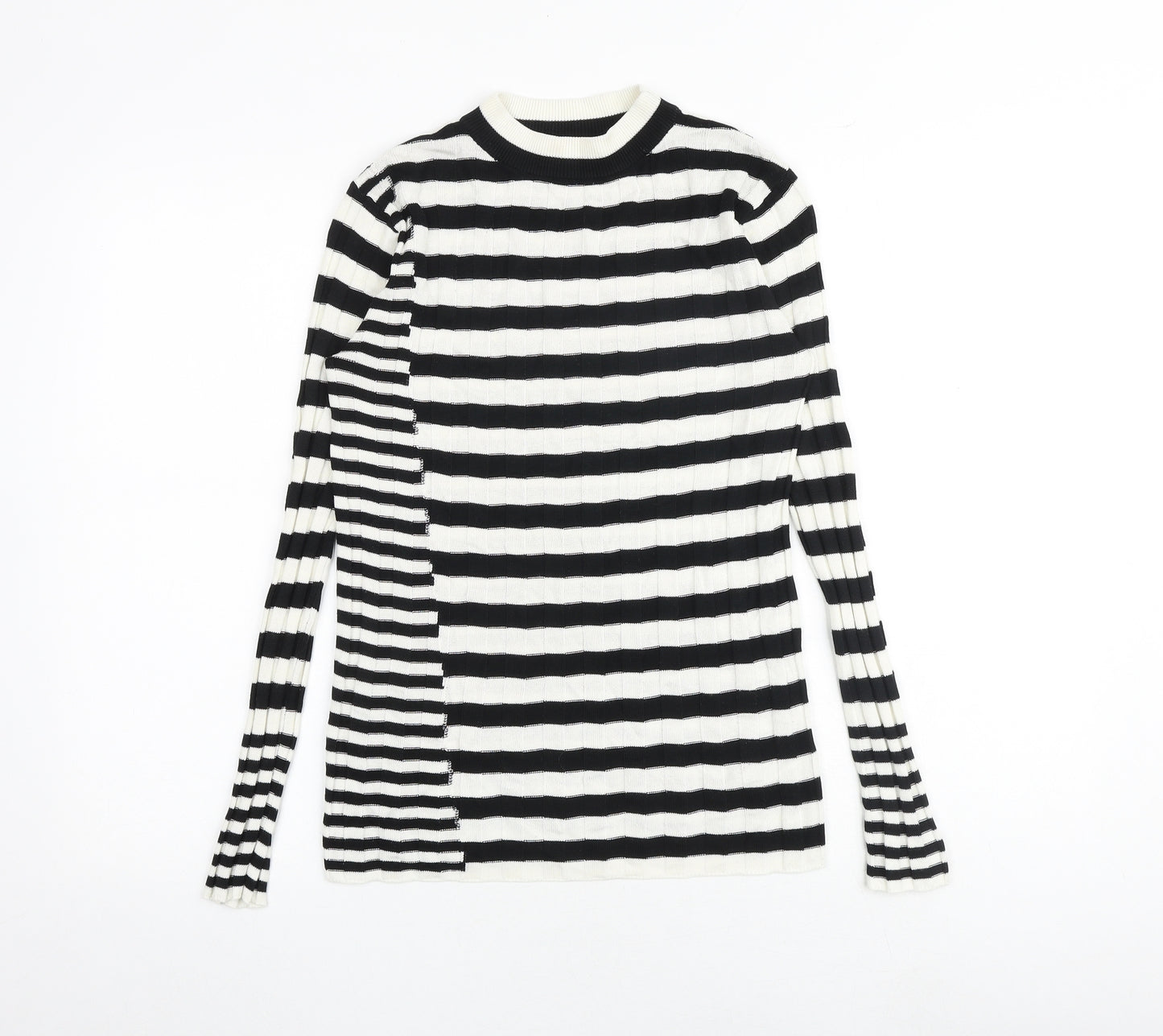 NEXT Womens Multicoloured Round Neck Striped Acrylic Pullover Jumper Size 10