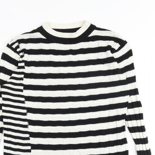 NEXT Womens Multicoloured Round Neck Striped Acrylic Pullover Jumper Size 10