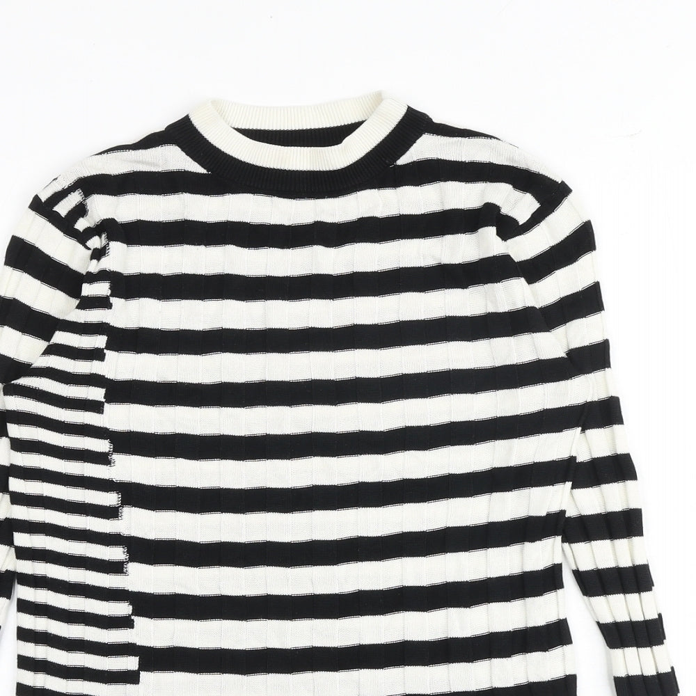 NEXT Womens Multicoloured Round Neck Striped Acrylic Pullover Jumper Size 10