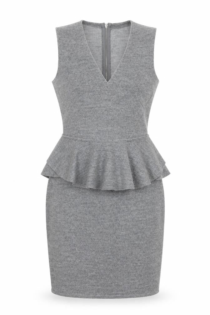 Country Road Womens Grey Wool Bodycon Size 2XS V-Neck Zip
