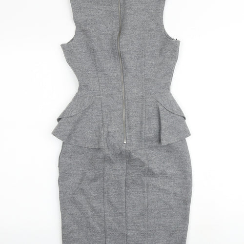 Country Road Womens Grey Wool Bodycon Size 2XS V-Neck Zip
