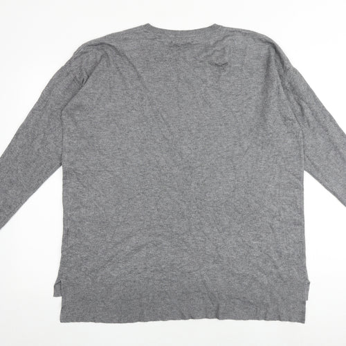 Amari Freya Womens Grey Round Neck Viscose Pullover Jumper Size S - Size S-M