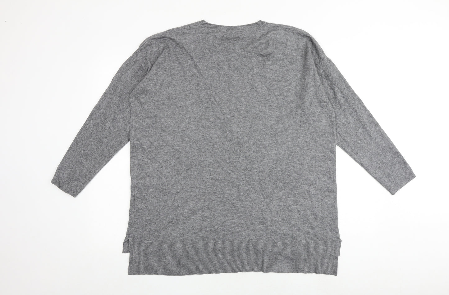 Amari Freya Womens Grey Round Neck Viscose Pullover Jumper Size S - Size S-M