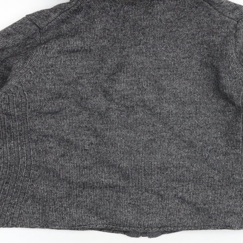 Marks and Spencer Womens Grey High Neck Acrylic Full Zip Jumper Size 12