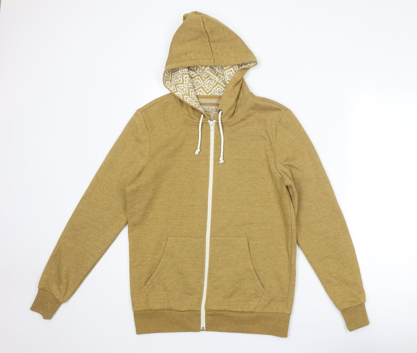 New Look Mens Yellow Polyester Full Zip Hoodie Size M