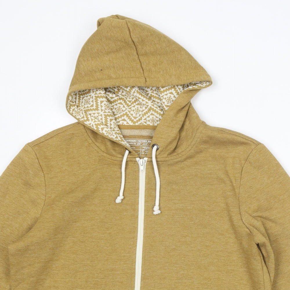 New Look Mens Yellow Polyester Full Zip Hoodie Size M