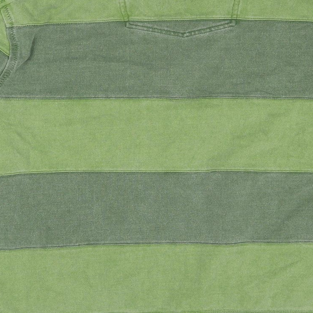Fat Face Mens Green Striped Cotton Henley Sweatshirt Size 2XL