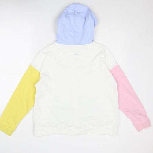 Joules Womens Multicoloured Colourblock Cotton Full Zip Hoodie Size 14 Zip