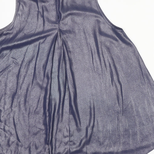 Dorothy Perkins Womens Blue Polyester Basic Tank Size 12 Round Neck