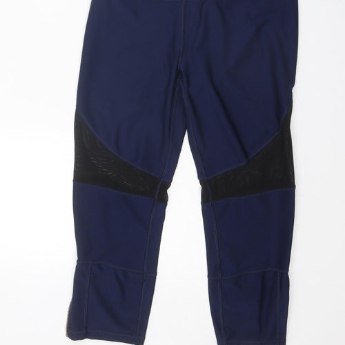 RBX Womens Blue Polyester Compression Leggings Size M Regular Pullover - Mesh Panels