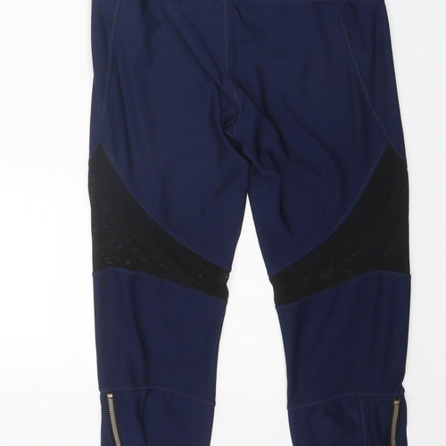RBX Womens Blue Polyester Compression Leggings Size M Regular Pullover - Mesh Panels