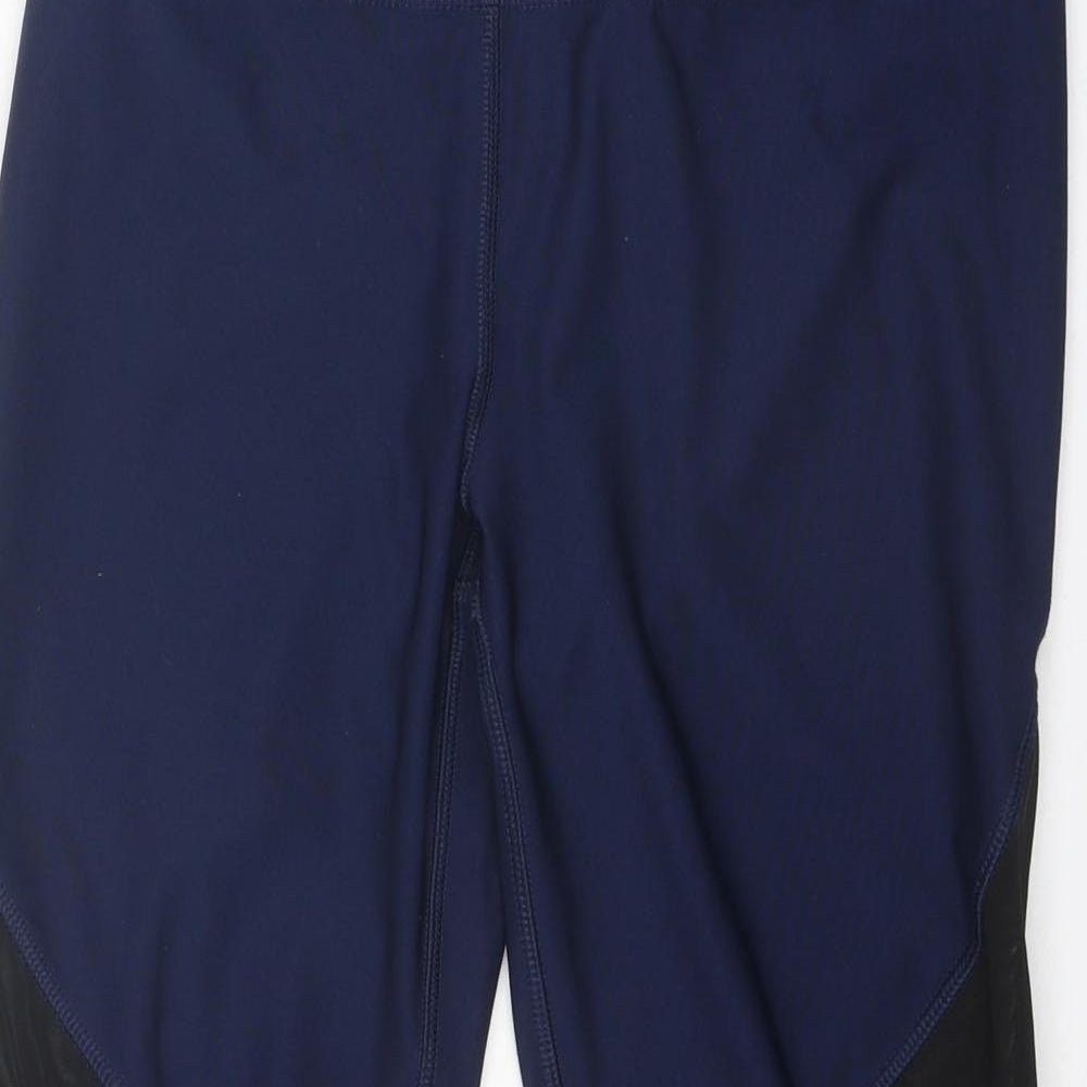RBX Womens Blue Polyester Compression Leggings Size M Regular Pullover - Mesh Panels