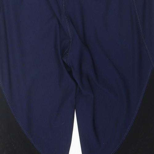 RBX Womens Blue Polyester Compression Leggings Size M Regular Pullover - Mesh Panels