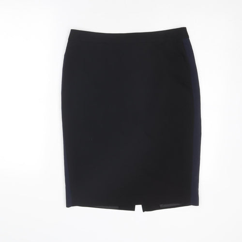 Dorothy Perkins Womens Black Polyester Straight & Pencil Skirt Size 12 Zip
