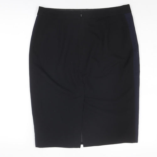 Dorothy Perkins Womens Black Polyester Straight & Pencil Skirt Size 12 Zip