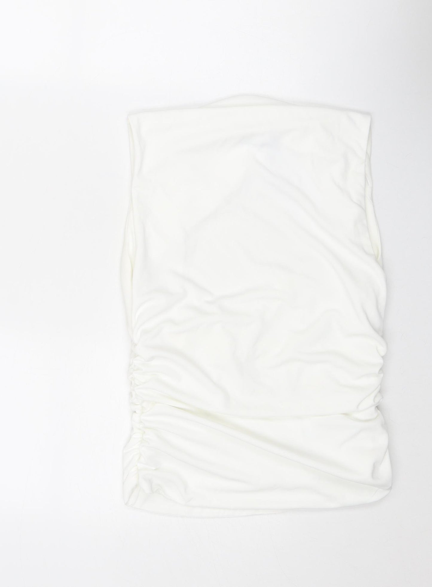 Zara Womens White Polyester Basic Tank Size L Square Neck