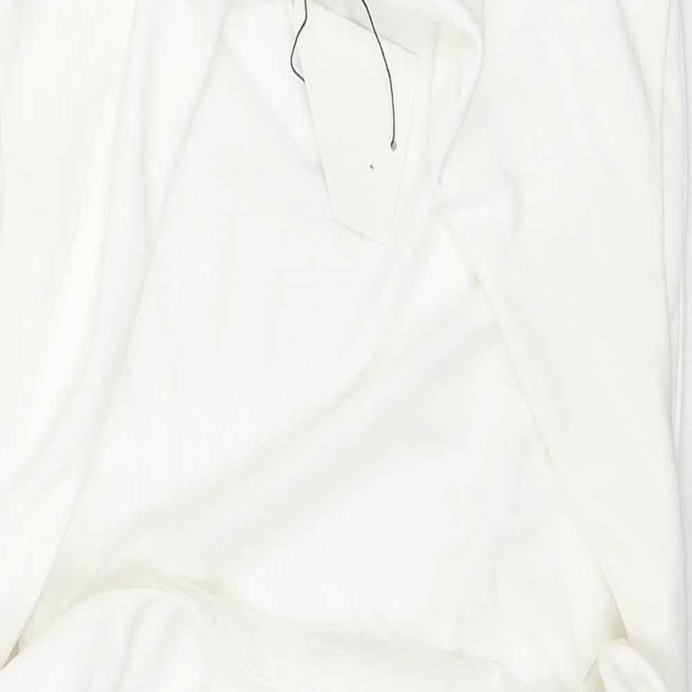 Zara Womens White Polyester Basic Tank Size L Square Neck