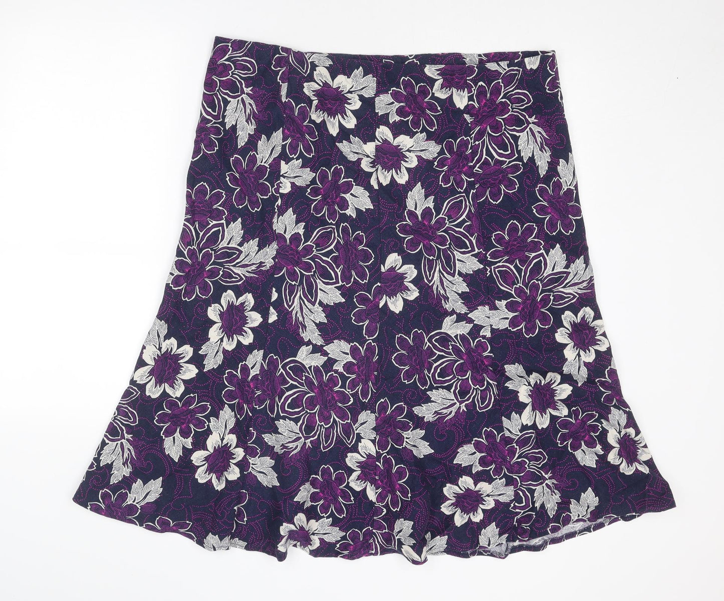 EWM Womens Multicoloured Floral Viscose Swing Skirt Size 20