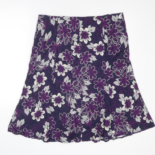 EWM Womens Multicoloured Floral Viscose Swing Skirt Size 20