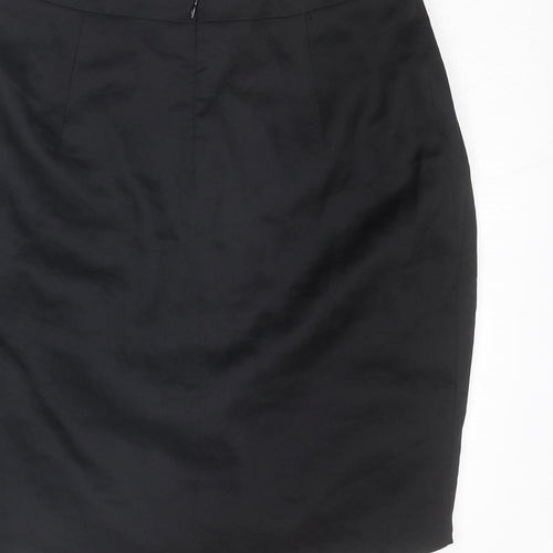 Mart Visser Womens Black Acetate Tulip Skirt Size 10 Zip