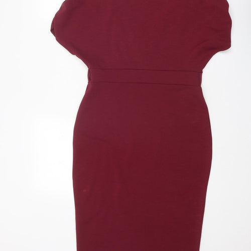 Quiz Womens Red Polyester Shift Size 14 V-Neck Pullover