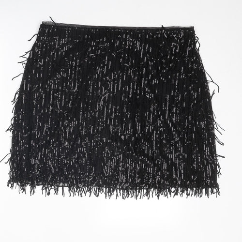 Marks and Spencer Womens Black Polyester A-Line Skirt Size 20
