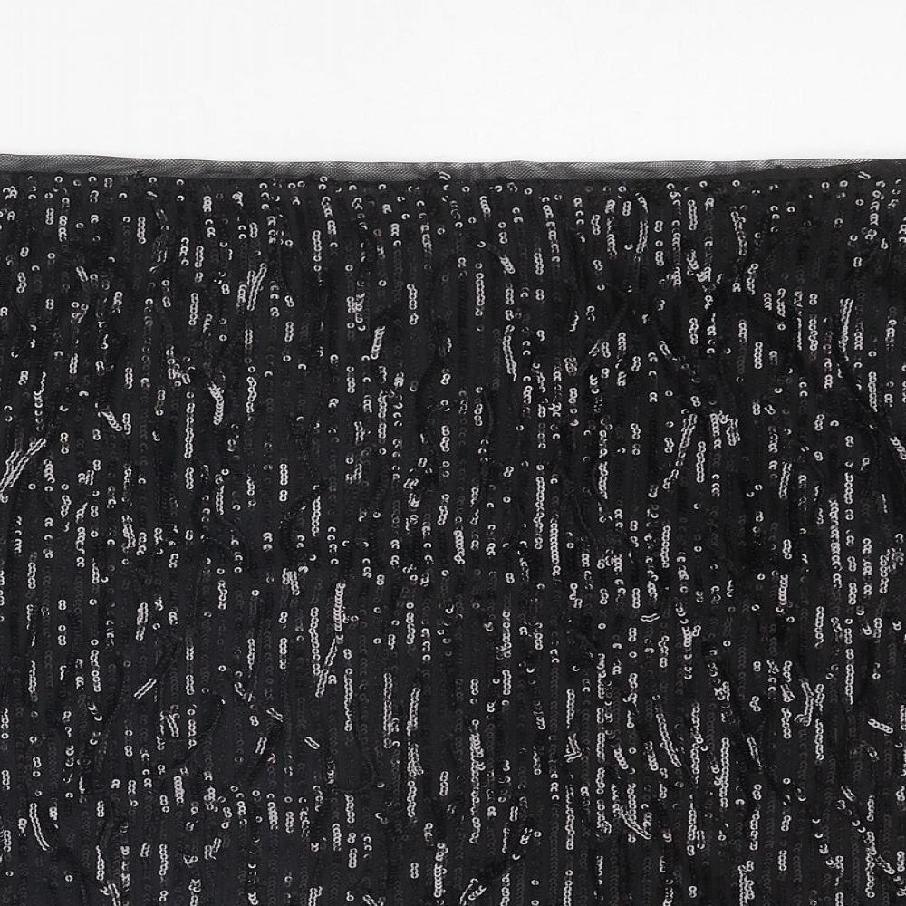 Marks and Spencer Womens Black Polyester A-Line Skirt Size 20