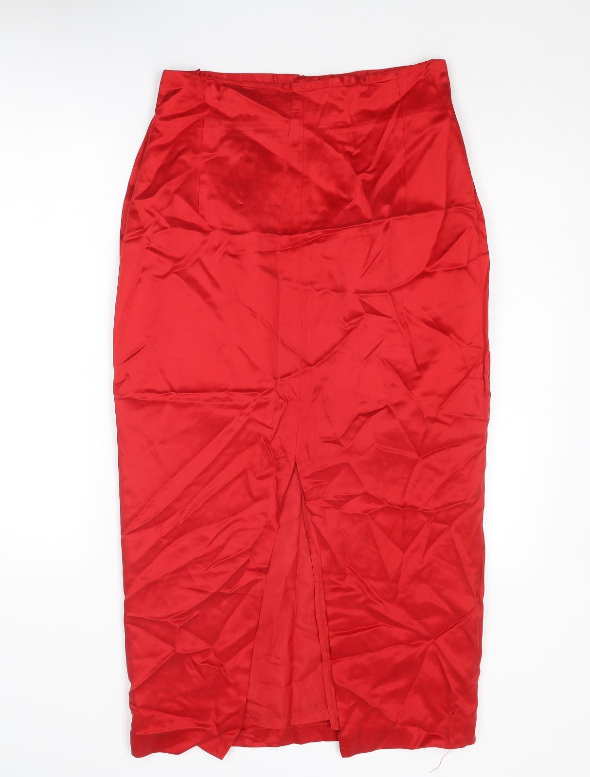 Principles Womens Red Viscose Straight & Pencil Skirt Size 14 Zip