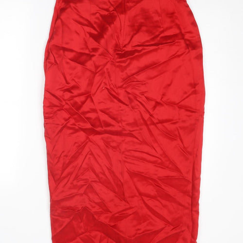 Principles Womens Red Viscose Straight & Pencil Skirt Size 14 Zip