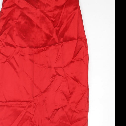Principles Womens Red Viscose Straight & Pencil Skirt Size 14 Zip