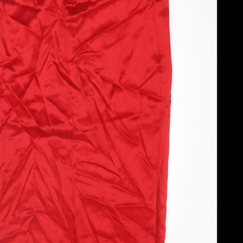 Principles Womens Red Viscose Straight & Pencil Skirt Size 14 Zip